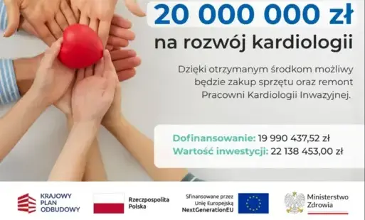Niemal 20 mln zł z KPO na kardiologię